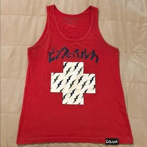 PINK DOLPHIN Red Graphic Tank Top